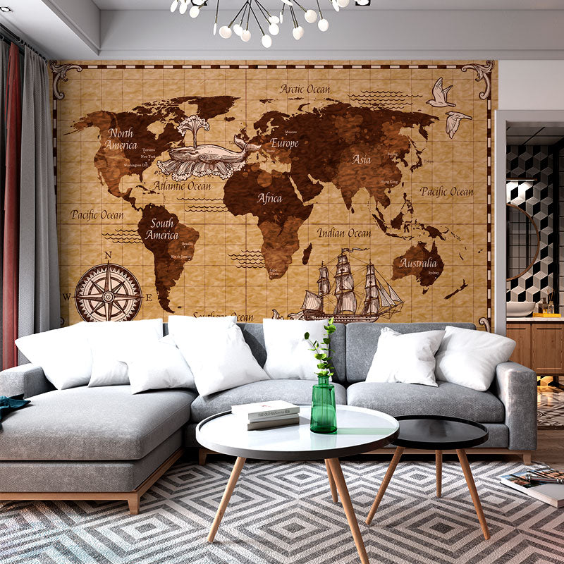 Brown Map Wallpaper-jor-0003