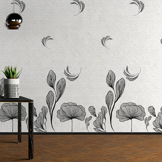 Floral Black & white Wallpaper-jor-0012