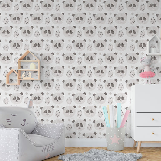 PANDAS AND DOTS Wallpaper-jor-0013