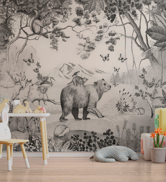 Jungle animals in black and white - jor-0061