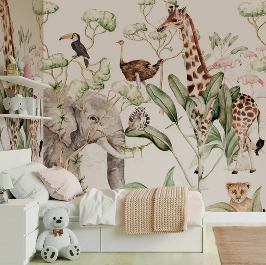 Birds & Animals Wallpapers- kids rooms - jor-0063